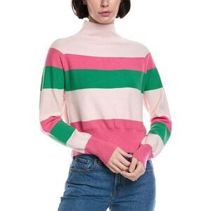 Brodie Cashmere Womens  Mock Neck Cashmere-Blend Sweater, Pink